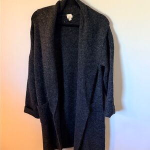 a new day Charcoal Open-Front Shawl Collar Cardigan